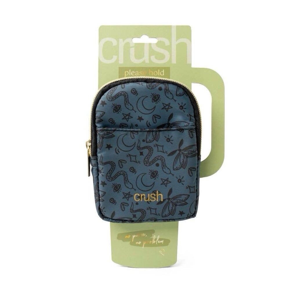 Crush Please Hold Water Bottle Adjustable Pouch Blue NEW